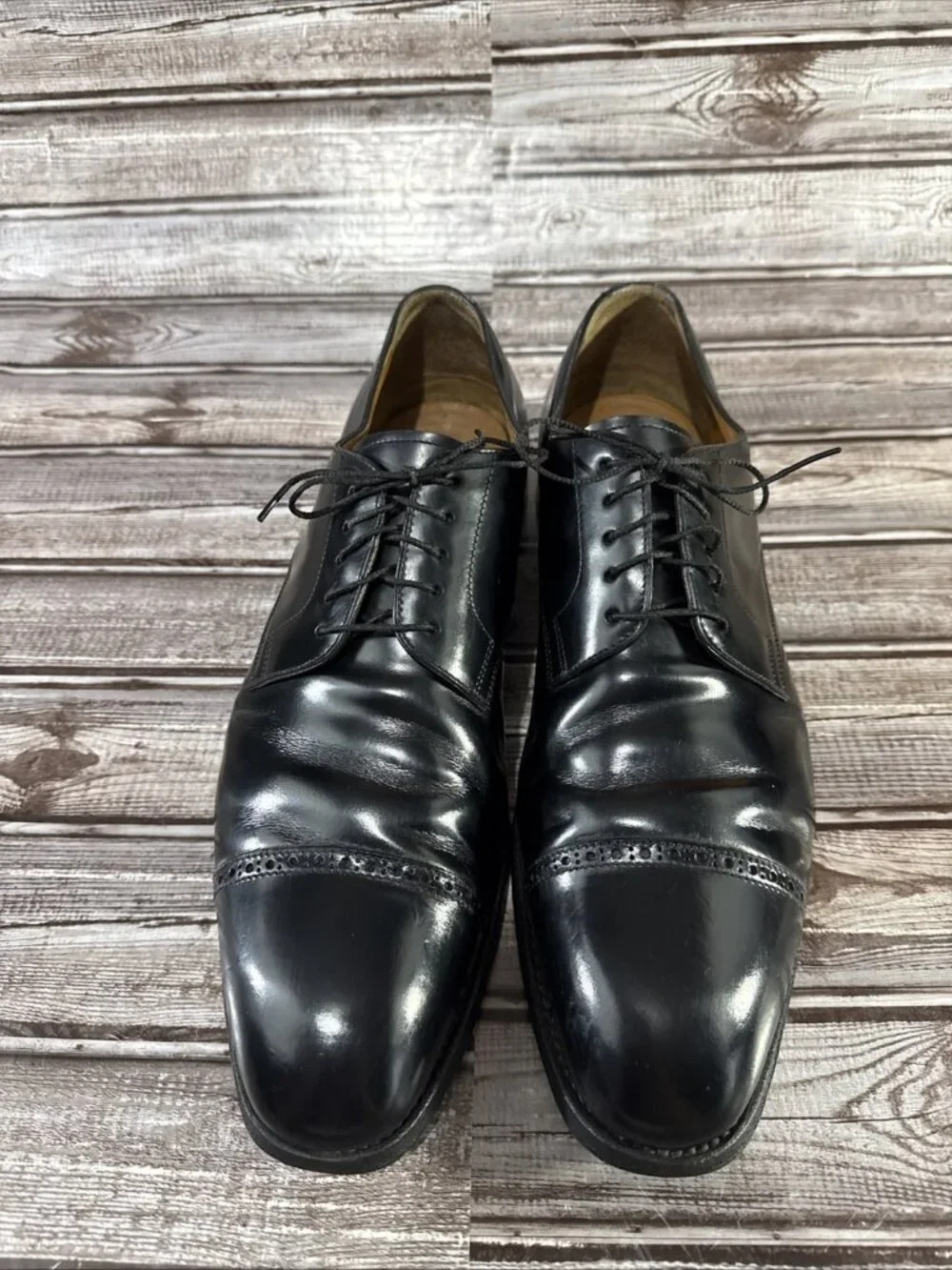 Brooks Brothers Golden Fleece Cap Toe Dress Shoes Sz 11.5 D Black Made in Italy